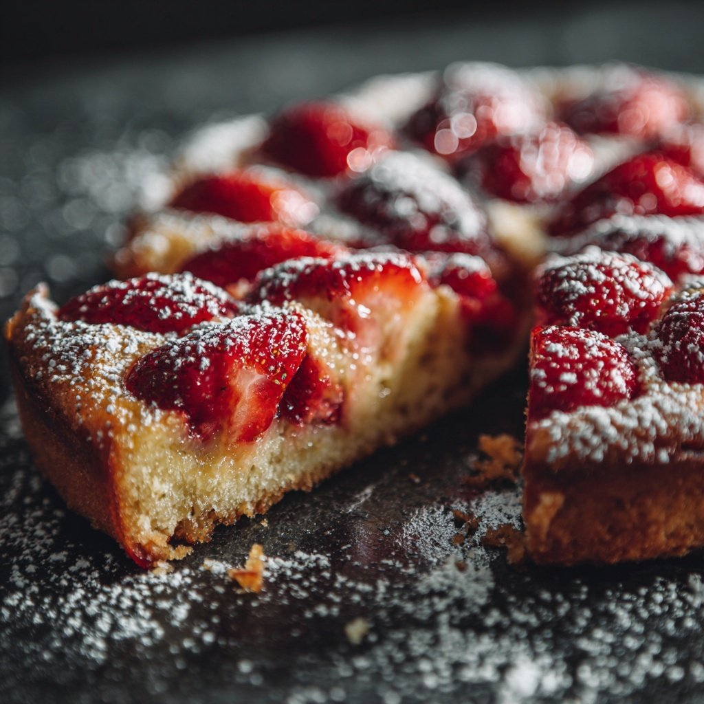 Erdbeerkuchen Mit Puderzucker
