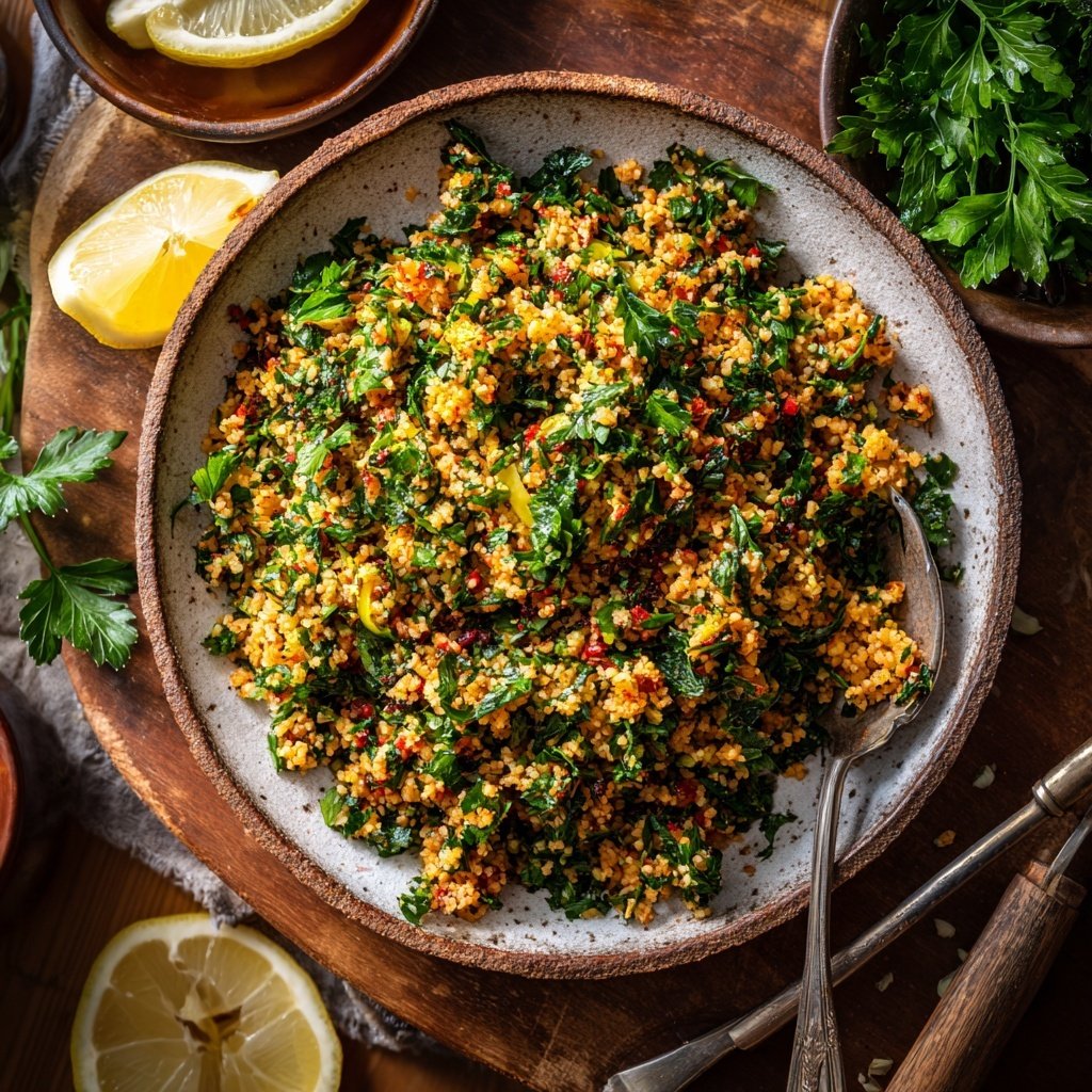 Bulgursalat mit Petersilie und Zitrone