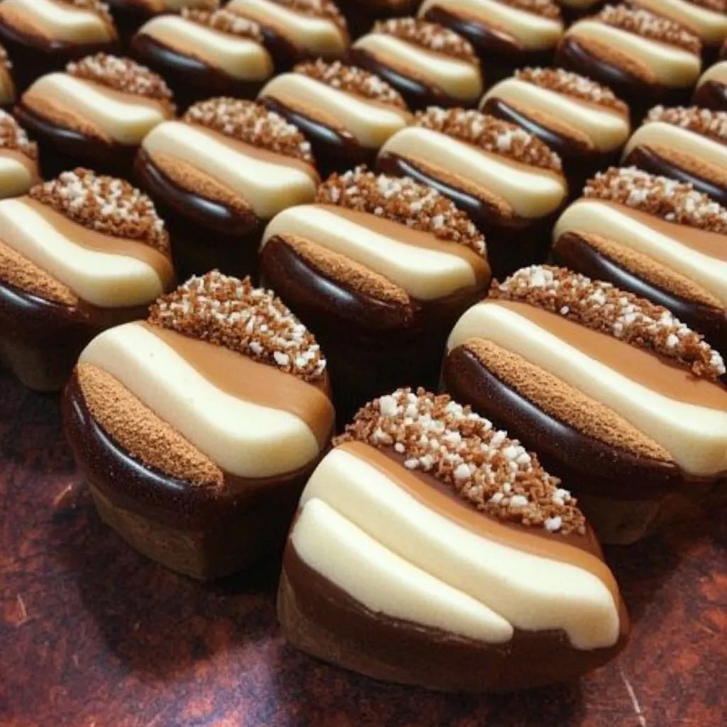 Gefüllte Schoko-Blätter