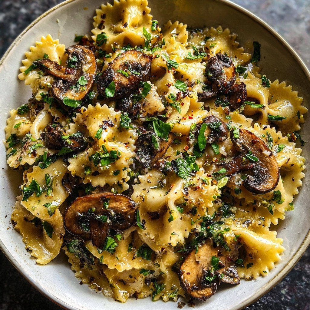 Reisnudeln mit Pilzen