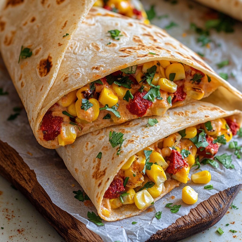 Wraps mit Mais und Paprika