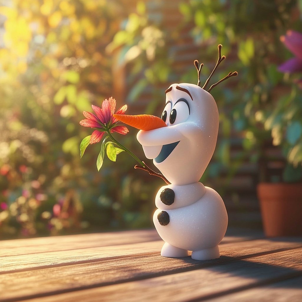 Olaf schnüffelnde Blume