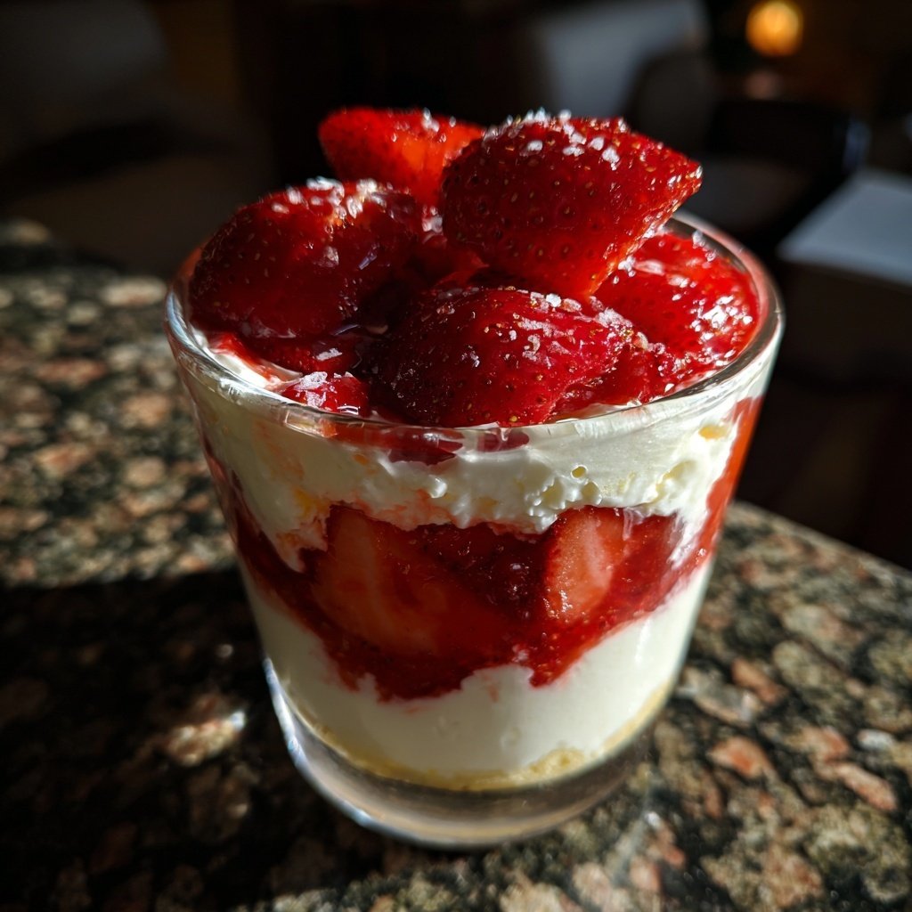 Erdbeer Quark Dessert Im Glas