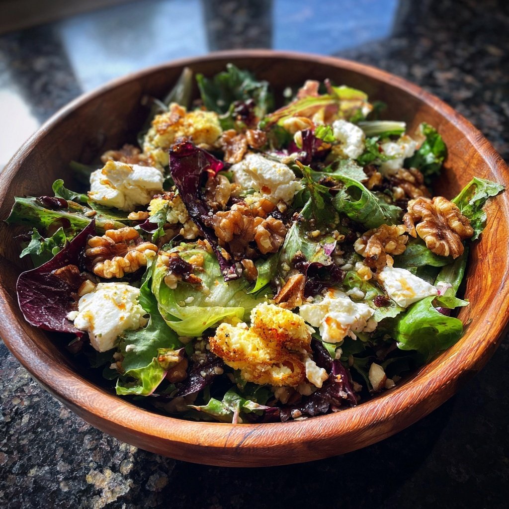 Salat mit Ziegenkäse und Walnüssen