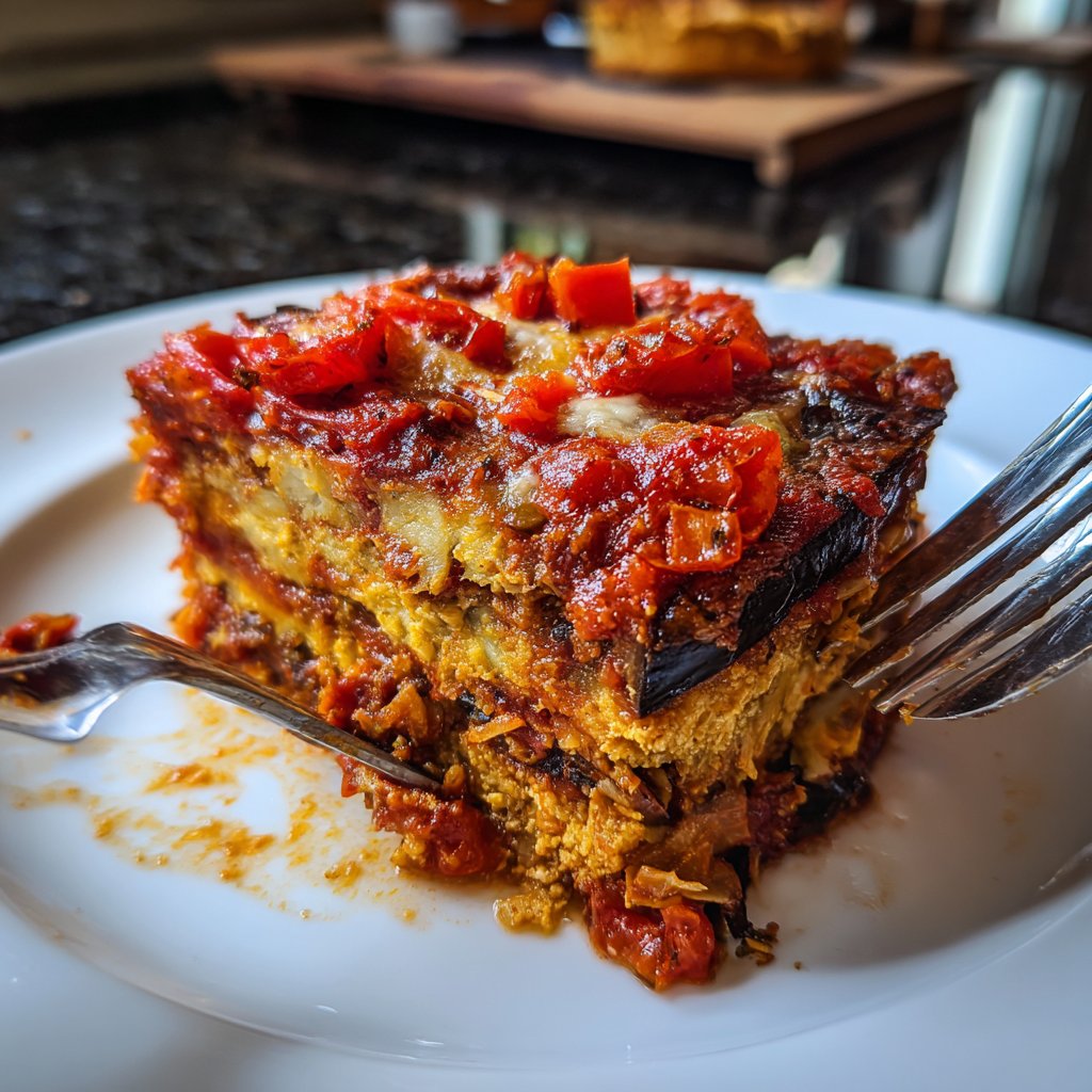 Auberginen mediterran mit Tomatenwürfeln