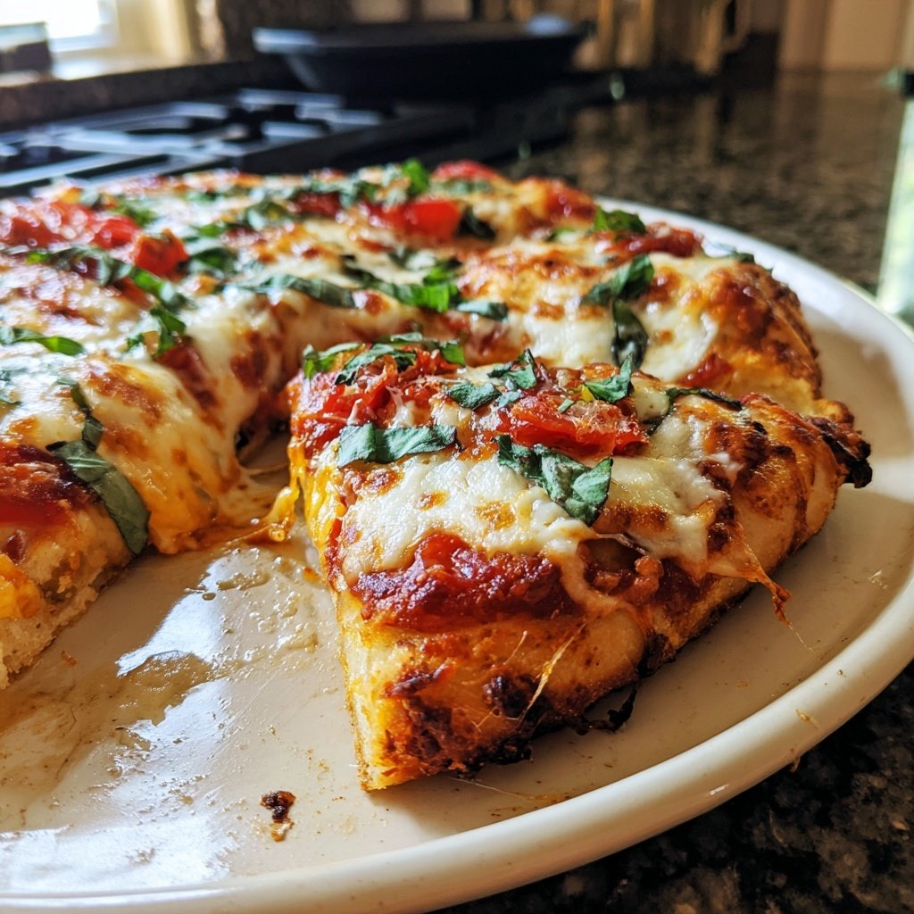 Hausgemachte Pizza mit Herzform