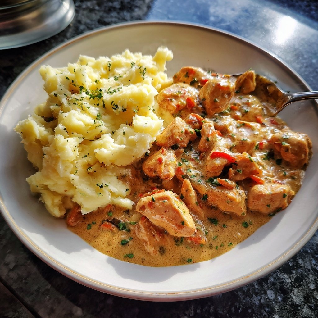 Hausmannskost Cremiges Hähnchen mit Kartoffelpüree