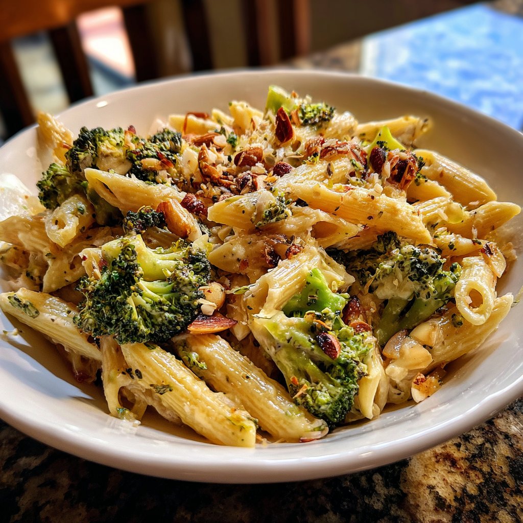 Penne mit Brokkoli und Mandeln