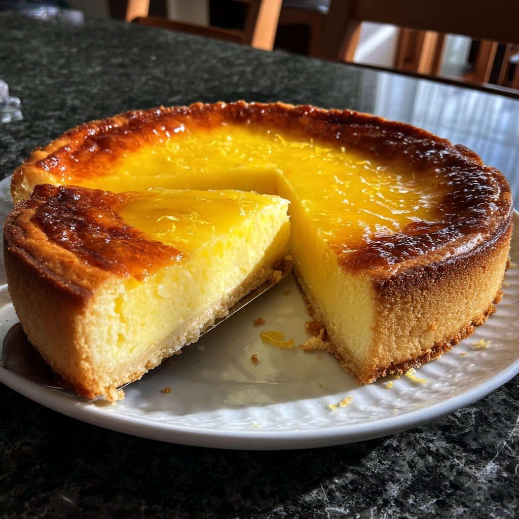 Käsekuchen mit Zitronenboden