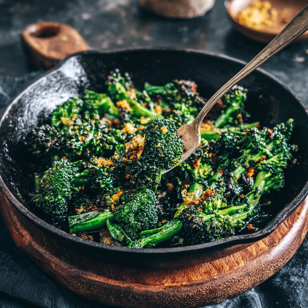 Brokkoli Pfanne Mit Knoblauch Öl